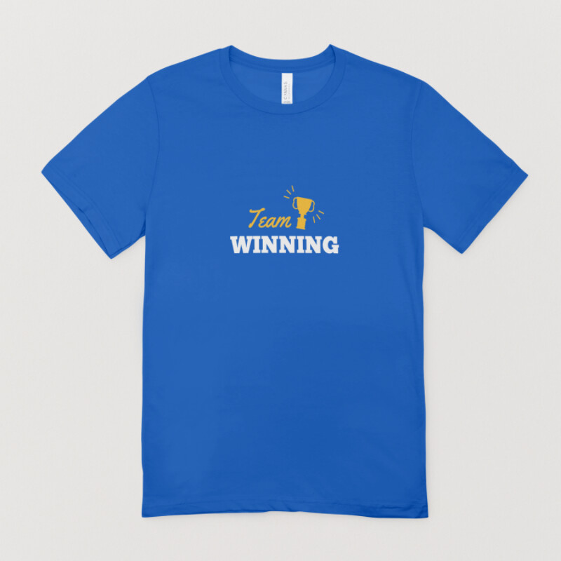Blue and Yellow Trophy Team Spirit Sports T-Shirt