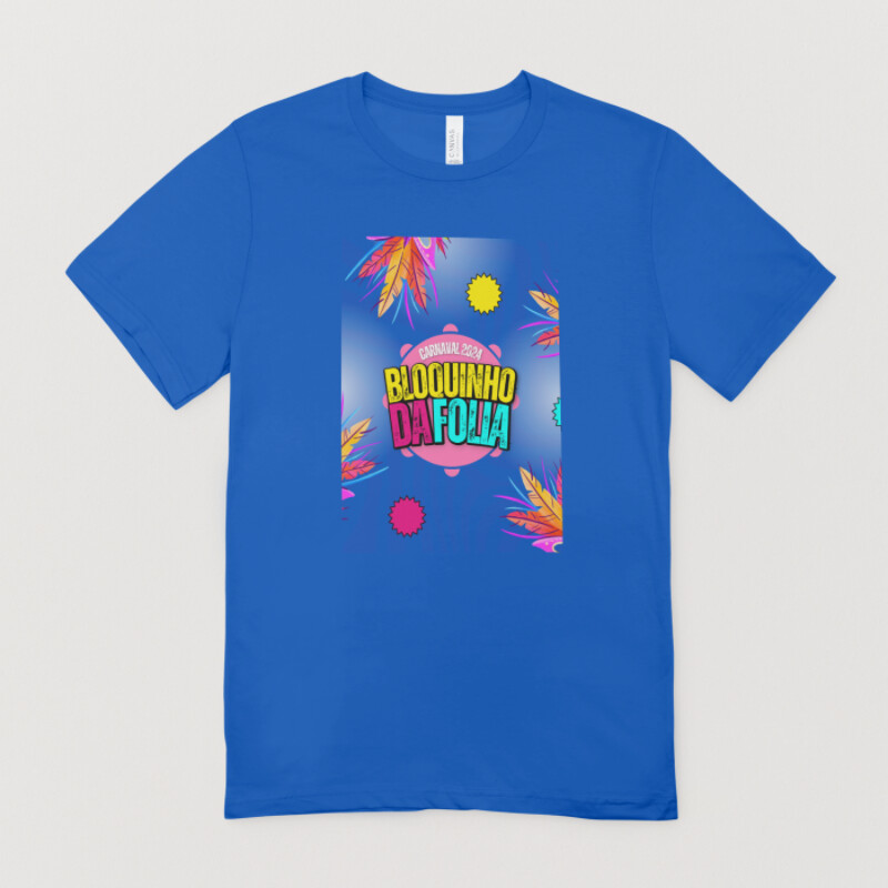 Camiseta abadá bloco de carnaval ousado azul