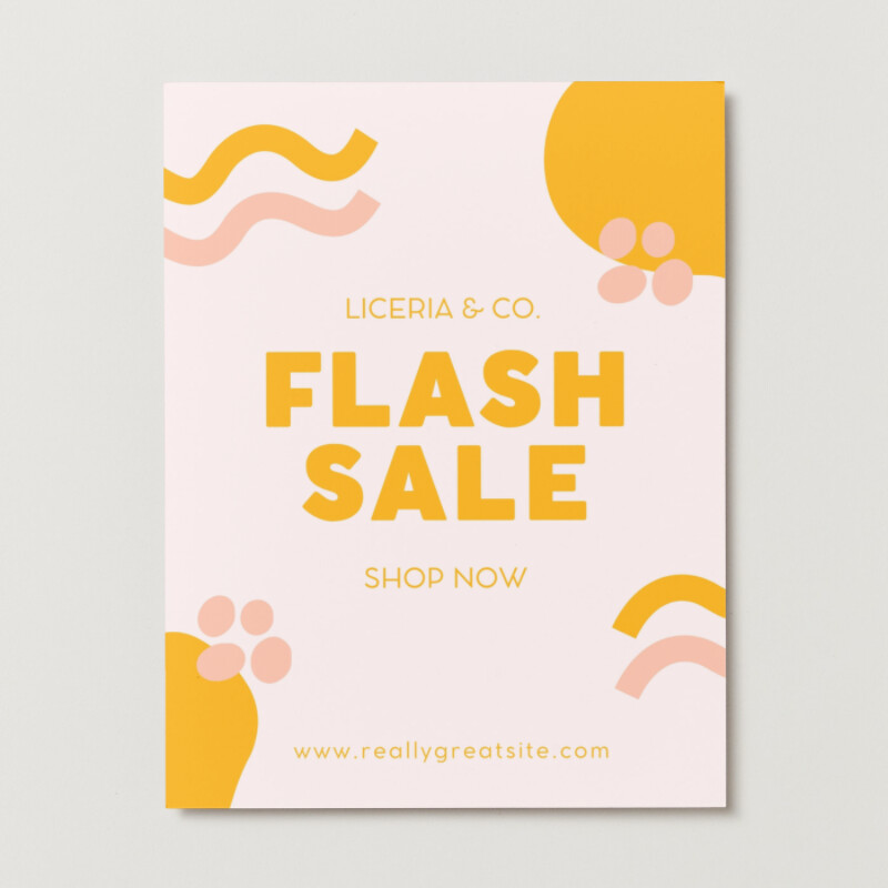 Pink and Orange Aesthetic Modern Shape Flash Sale Flyer