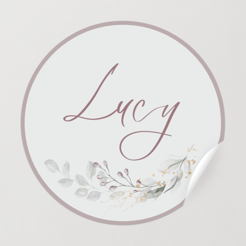 Floral Watercolor Name Tag Sticker