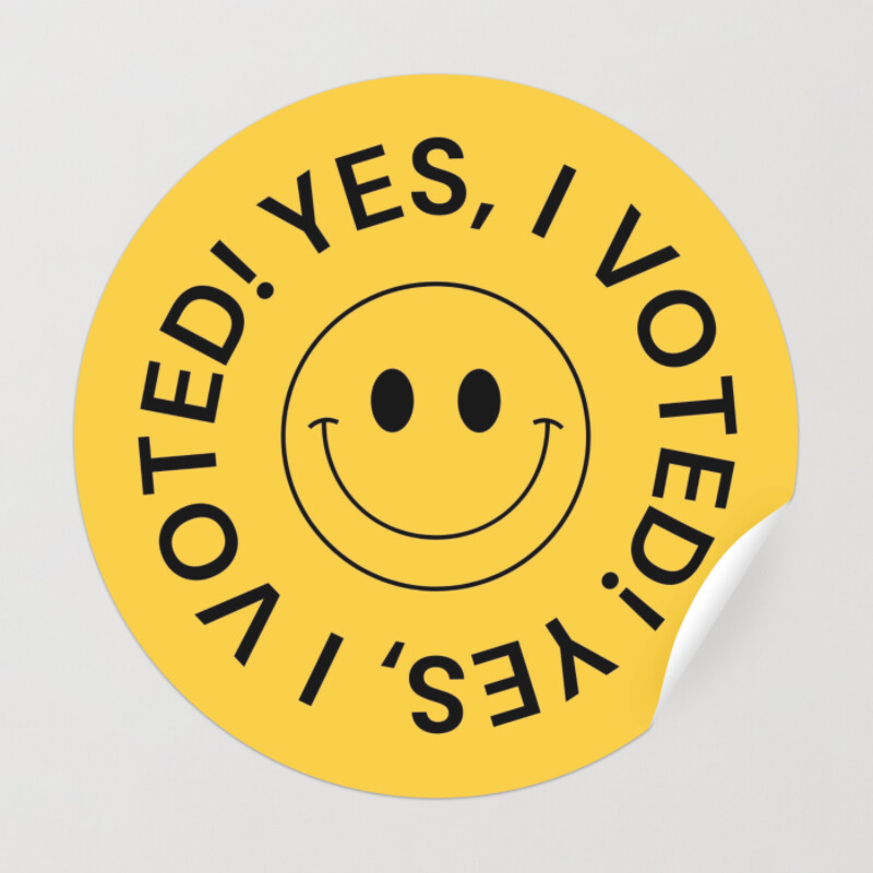 Free I Voted stickers to edit and print