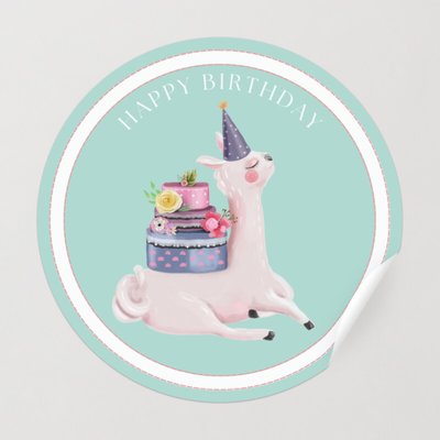 Happy Alpaca Birthday Stickers