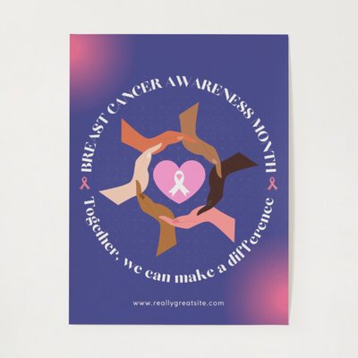 Hot Pink Ribbon Breast Cancer Awareness Month' Organic Short