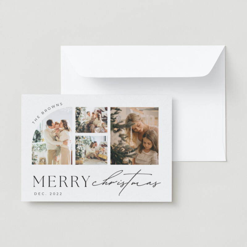 Simplistic Photo Collage Christmas Card