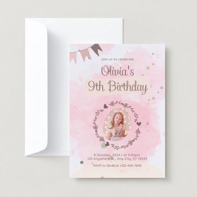 Birthday Card CDR File I First Birthday Invitation Card Design 