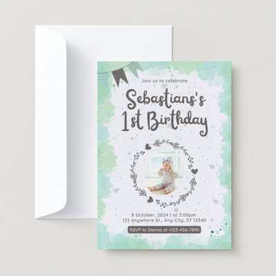Free, printable, customizable 1st birthday invitation templates