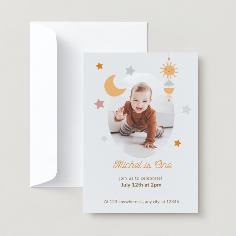 Page 4 - Free custom printable baby birthday invitation templates | Canva