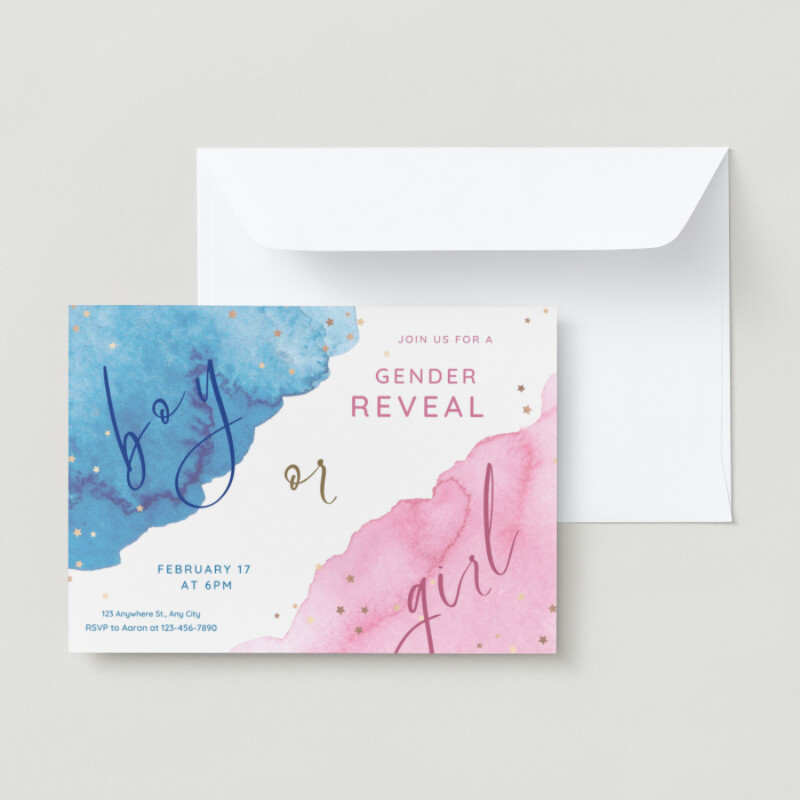 Free custom printable gender reveal invitation templates