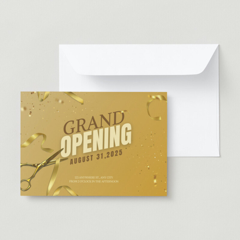 Gold Elegant Grand Opening Invitation