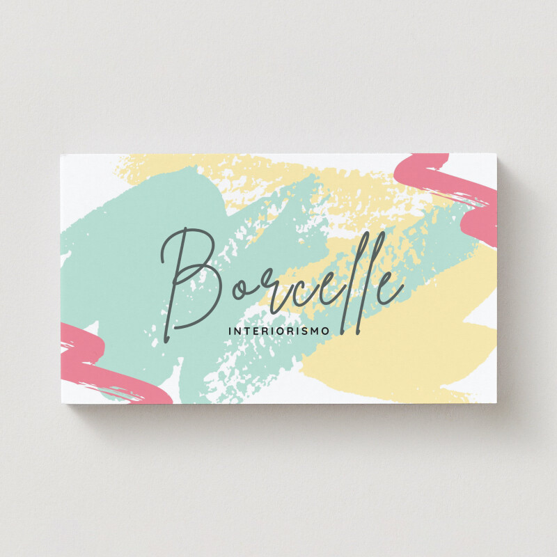 Tarjeta de presentación tarjeta de visita escrita a mano Acuarela Pastel