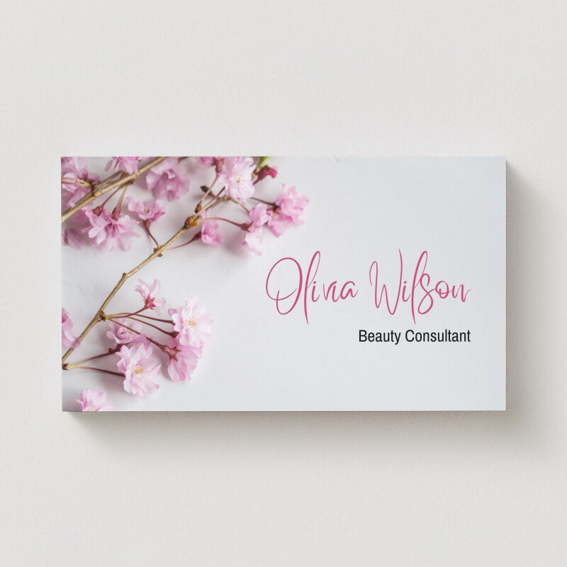 Pink Floral Beauty Consultant Business Card
