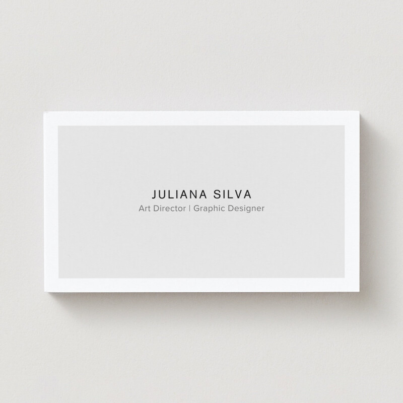Beige White Simple Minimalist Business Card