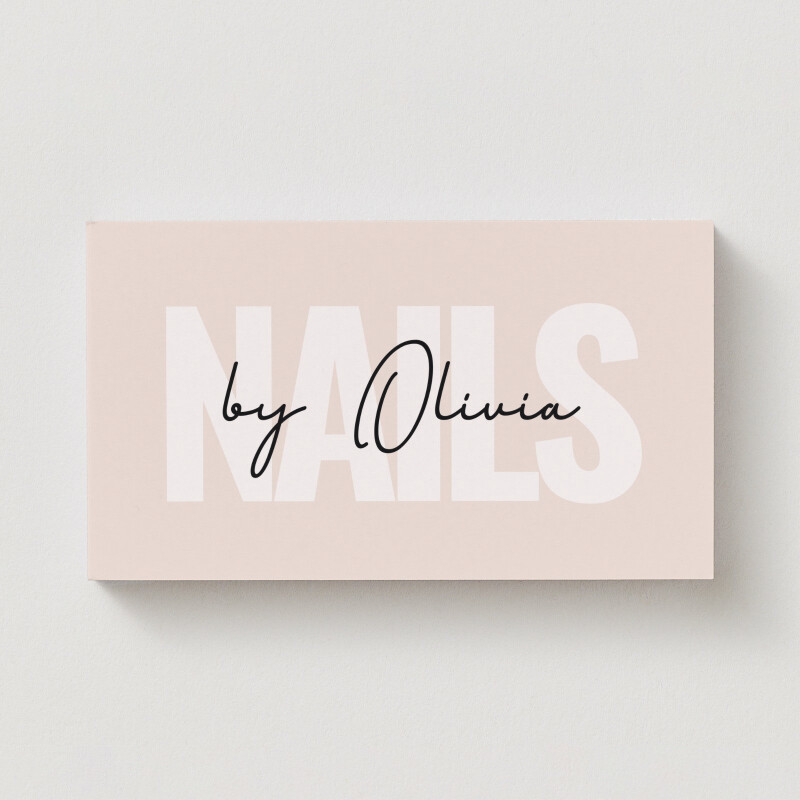 Blush Pink Typography Nail Artist Business Card