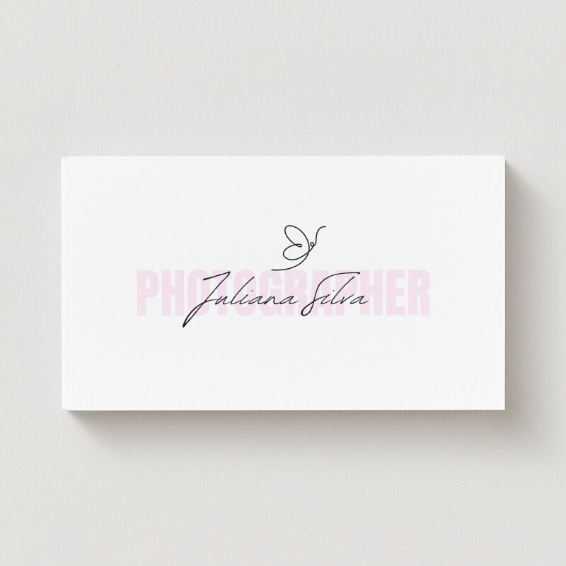 Pink Cute Handwritten Photographer Business Card