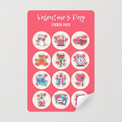 Cute Valentine's Day Stickers Bundle