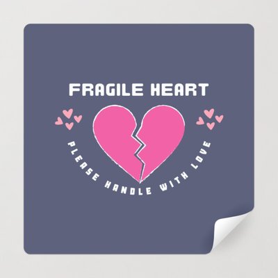 Please Handle With Care Pink Heart Stickers, Packaging Stickers