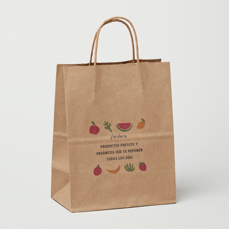 Diseño de bolsas de papel APP de comida a domicilio. Diseños originales.