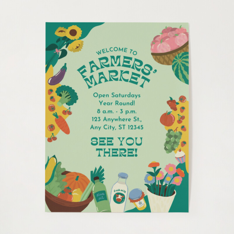 Green Yellow Creative Farmers Market Poster