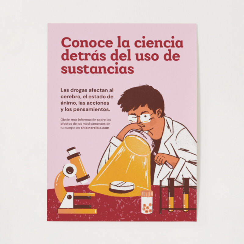 Póster de Concientización y Educación sobre Drogas y Alcohol en Rojo Rosa Marrón estilo Editorial Conceptual