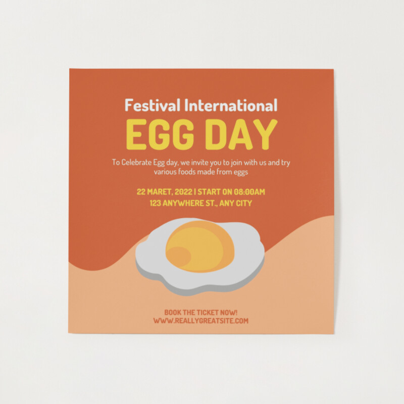 Orange Yellow Illustrated Organic Festival Egg Day Poster
